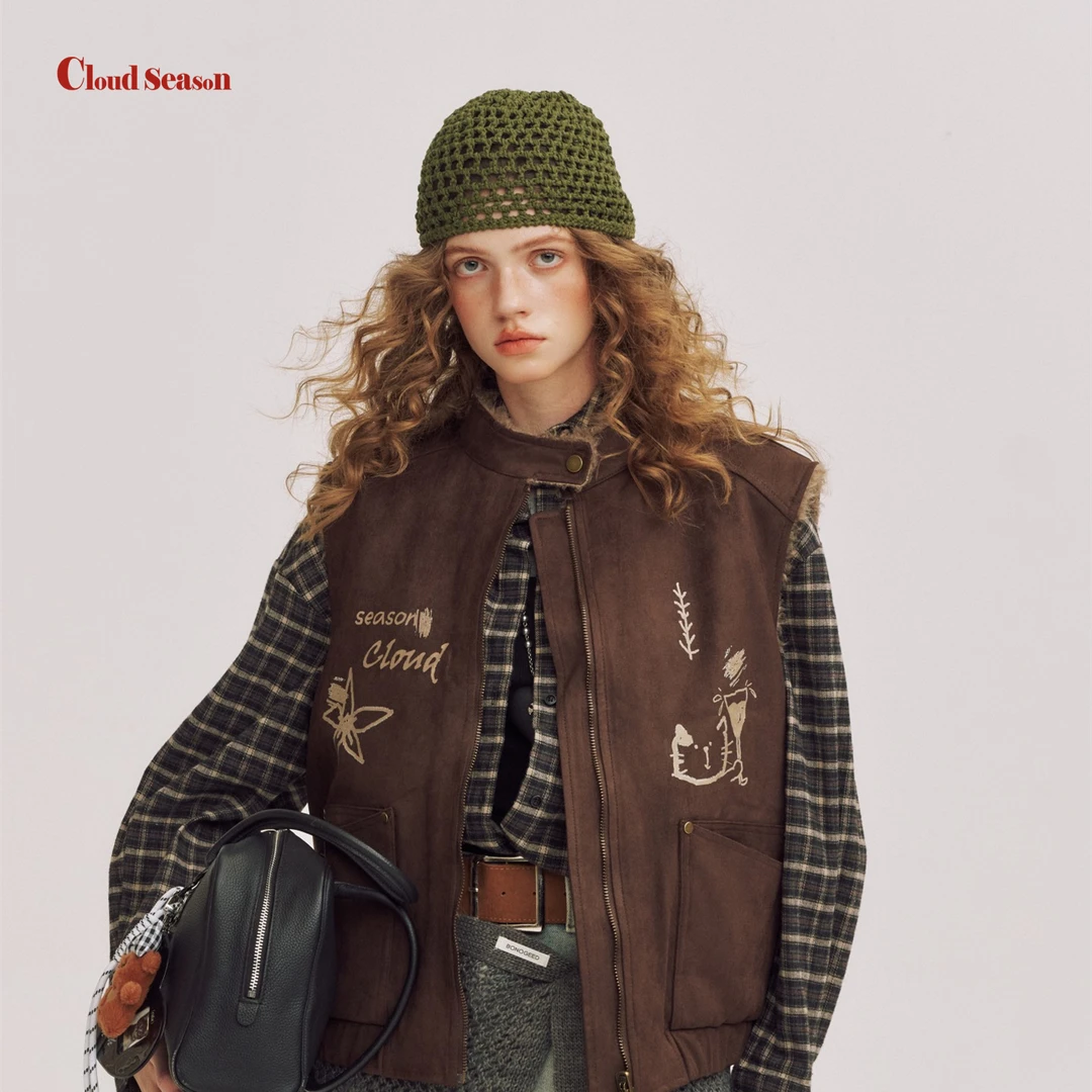 Cloud season四季探野加绒马甲保暖女外穿冬秋冬马夹无袖