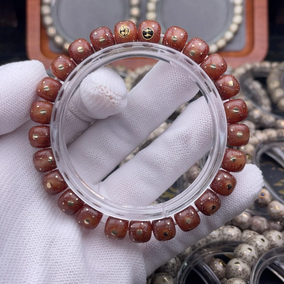 手串星月菩提原生态纯天然老型黑金星月