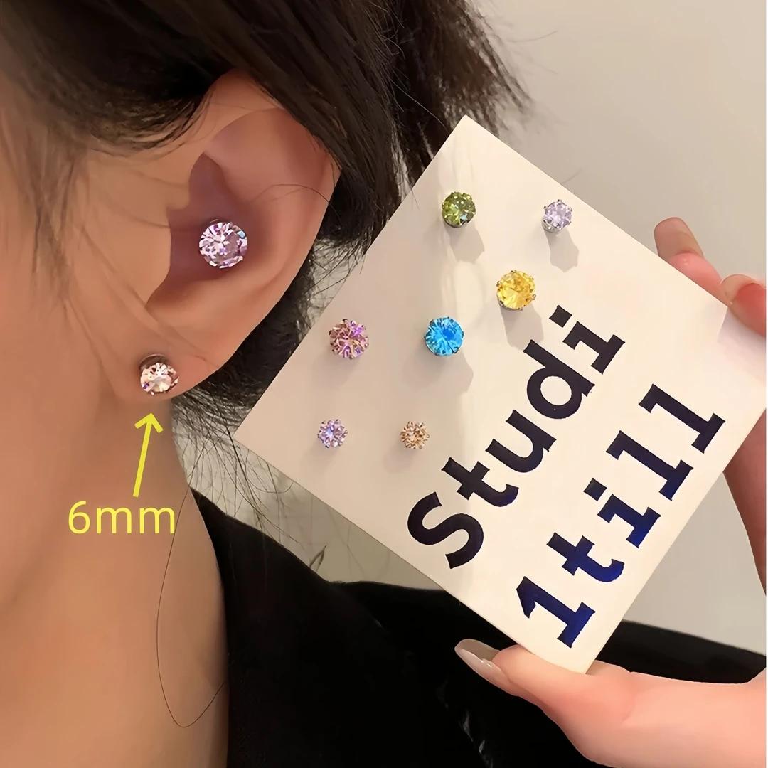 磁吸耳钉耳夹无耳洞闪钻耳骨钉首饰女款耳饰超闪耳骨夹