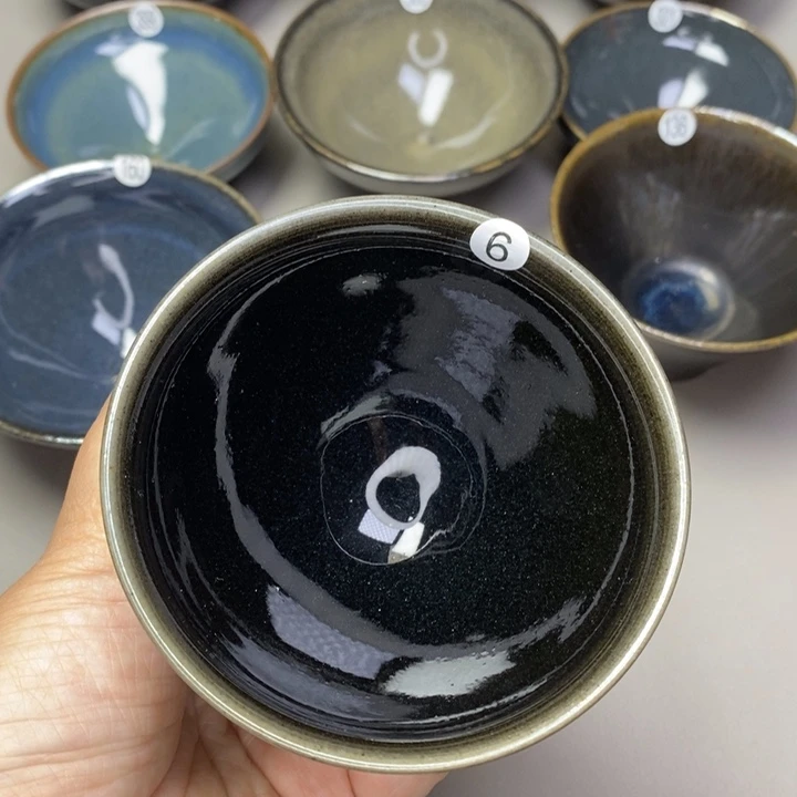 茶盏叫**哥建窑建盏磨底柴烧主人杯