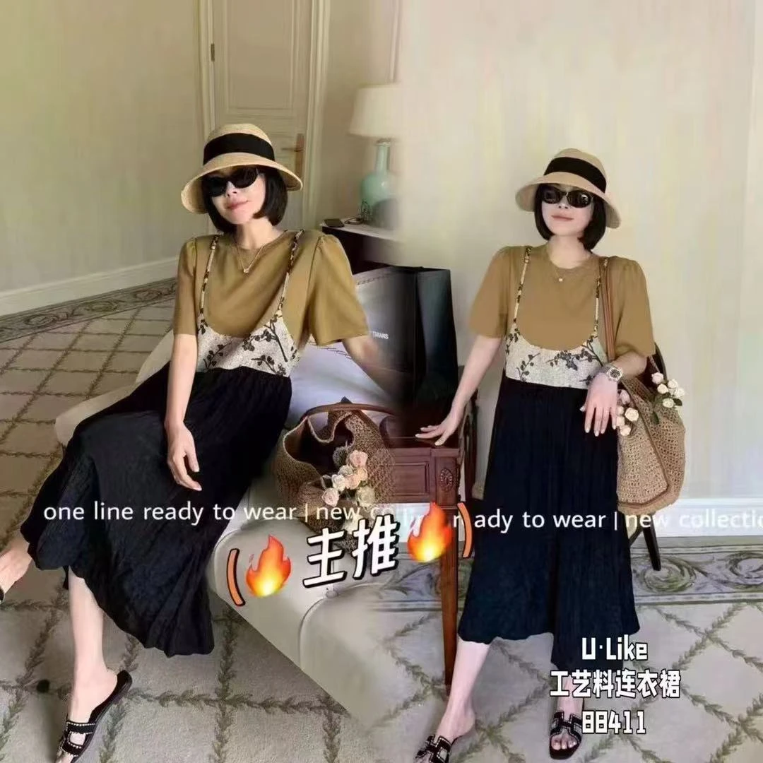 晶姐--88411欧货女装春夏季简约韩版网红春夏洋气时尚百搭连衣裙