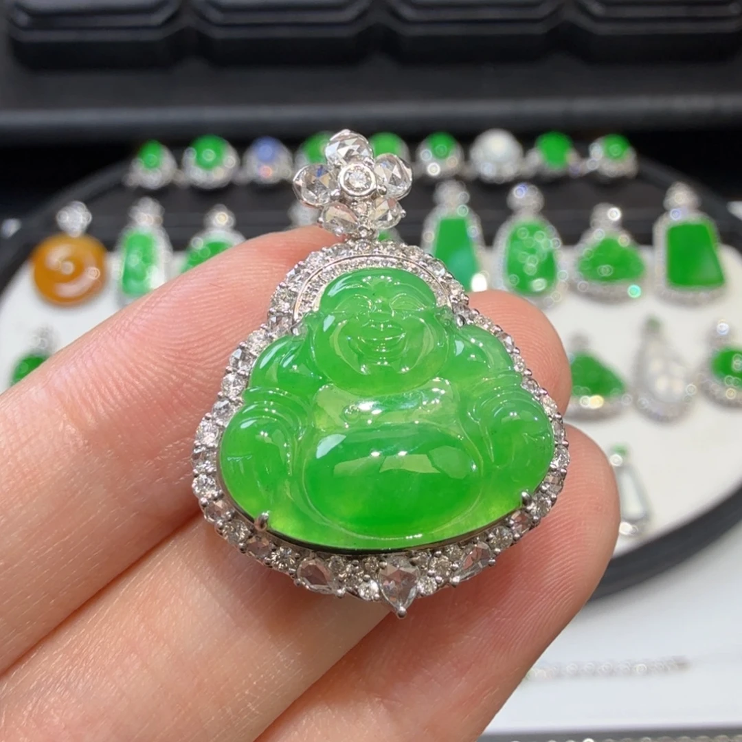 翡翠18K金镶嵌颈饰收到货48小时鉴赏期