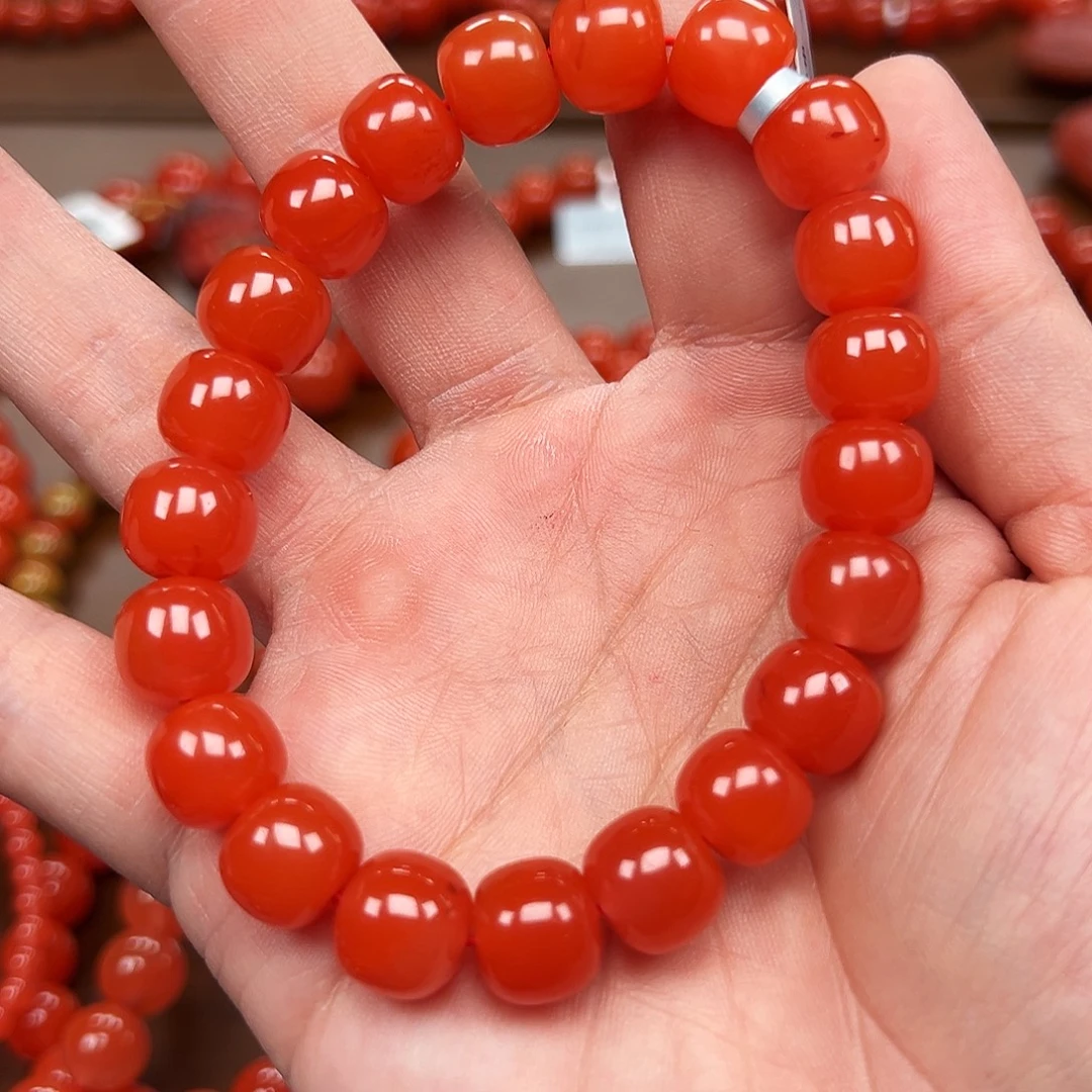 南红玛瑙未镶嵌手链保山料11m老型玉化料