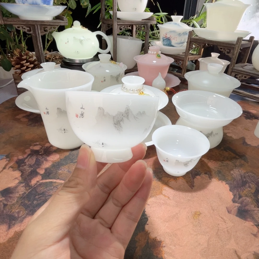 冰晶璞玉水墨山居圆融杯