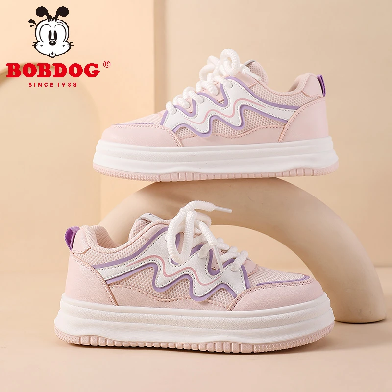 巴布豆童鞋女童网面透气鞋夏季2025新款低帮运动鞋百搭儿童休闲鞋