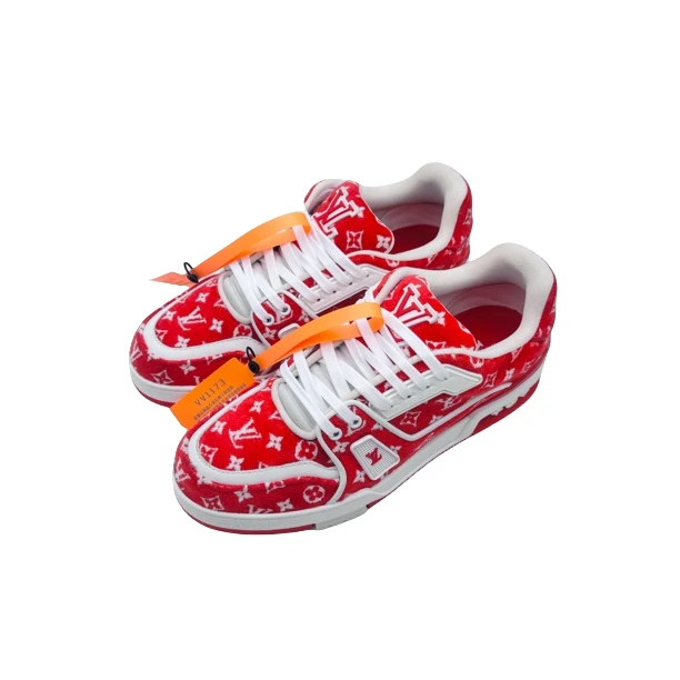 95新 LouisVuitton/路易威登 6码40码红白植绒trainer98新vv1173