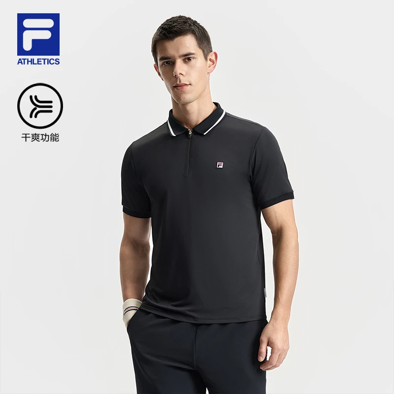 Fila/斐乐【半拉链网球POLO衫】男士秋季新款速干运动短袖休闲百搭