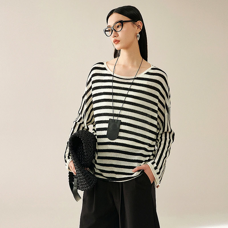 《力力淘专享》MOFAN摩凡秋新款黑白毛针织衫MDZ471645