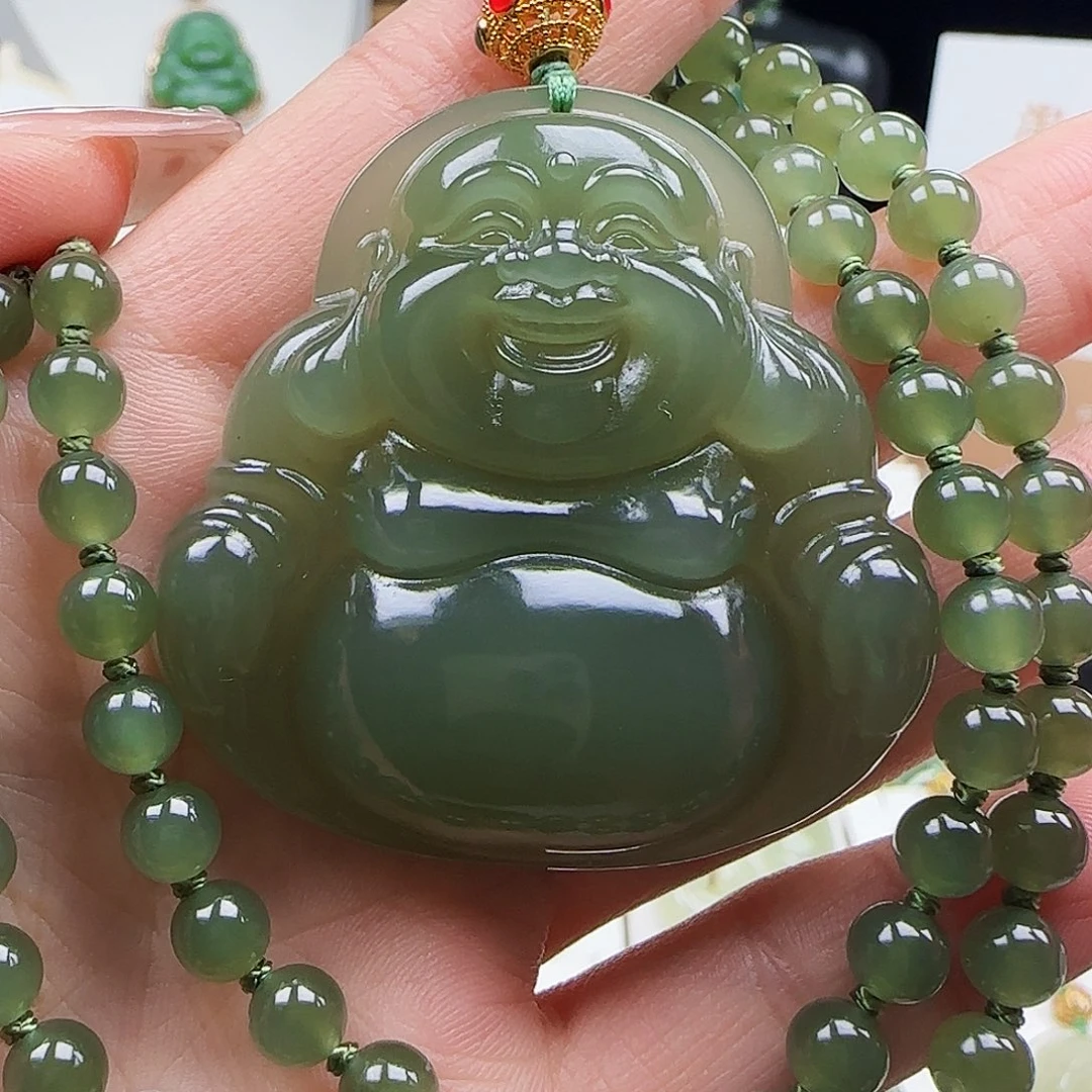 和田玉足金镶嵌颈饰50