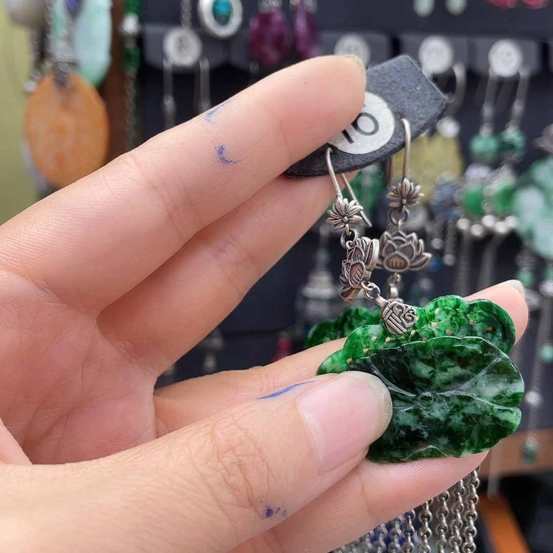 翡翠银S925镶嵌耳饰李*蕾963gbbhh