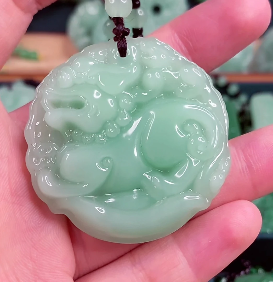 8.浅绿双面貔貅经典大气情侣款