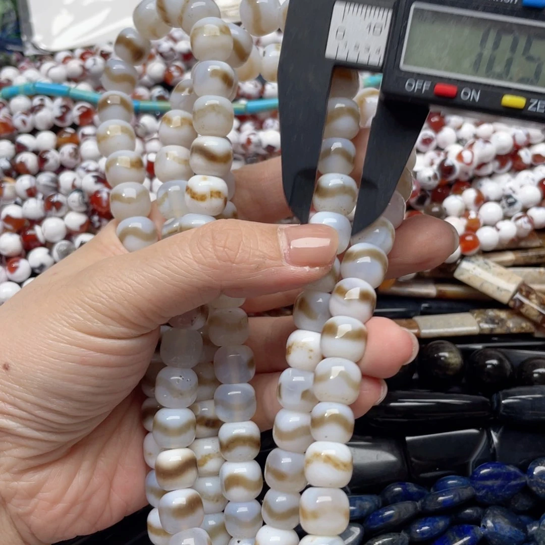 玛瑙/玉髓合金珠宝半成品一条10m虎牙天朱