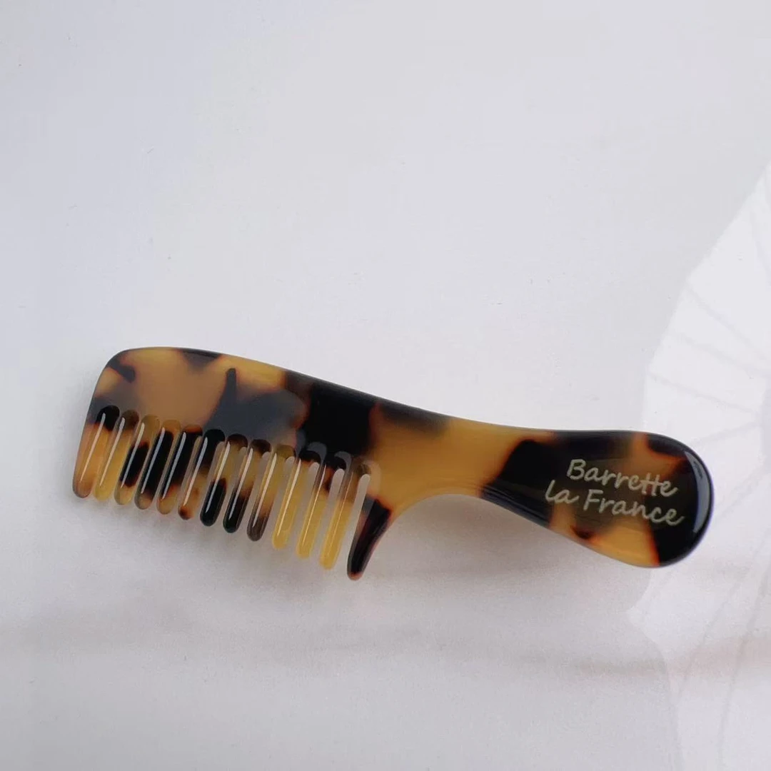 MY SISTERS韩国东大门CF树脂金标豹纹晕染梳子侧边鸭嘴夹X020501