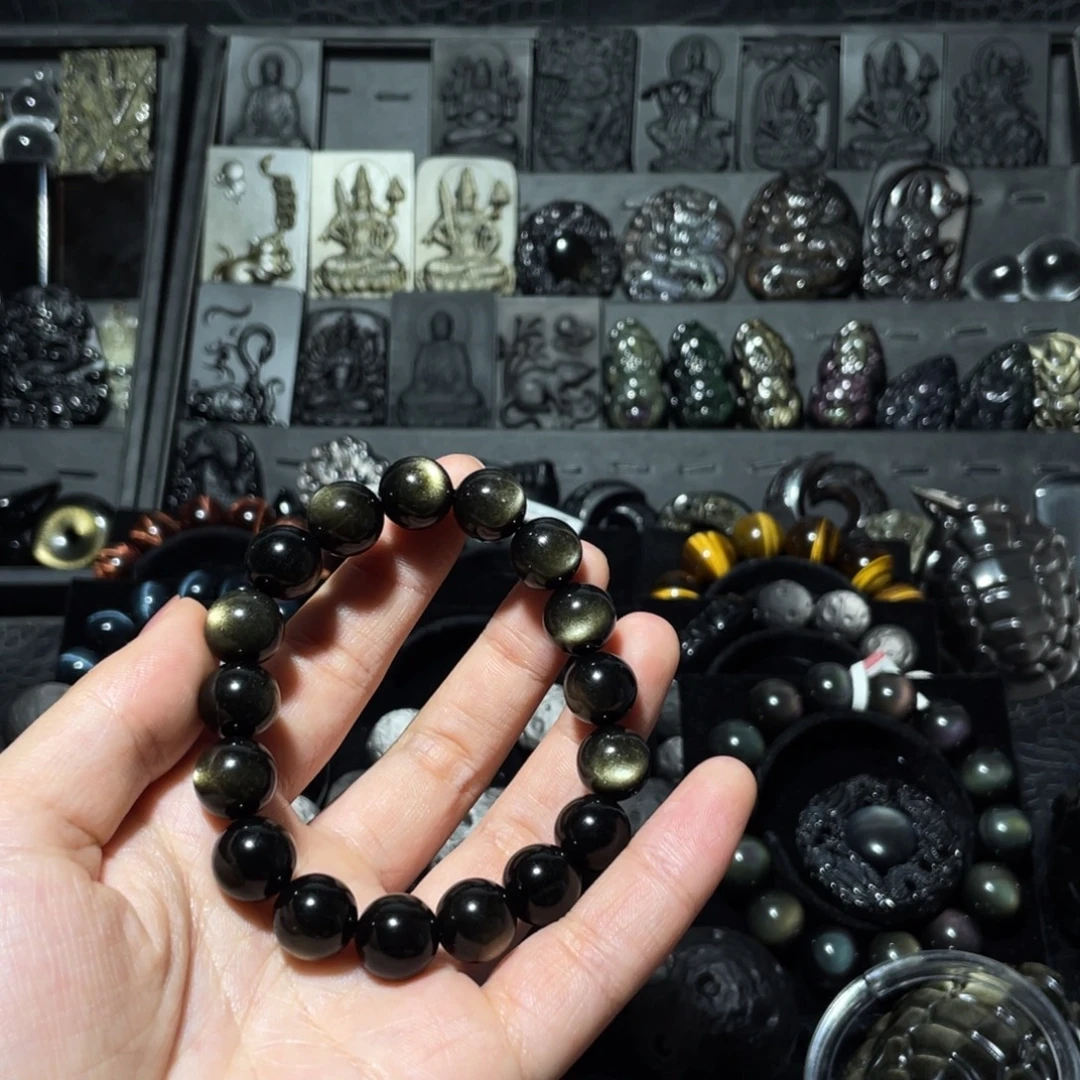 三***黑曜岩未镶嵌珠宝奇石