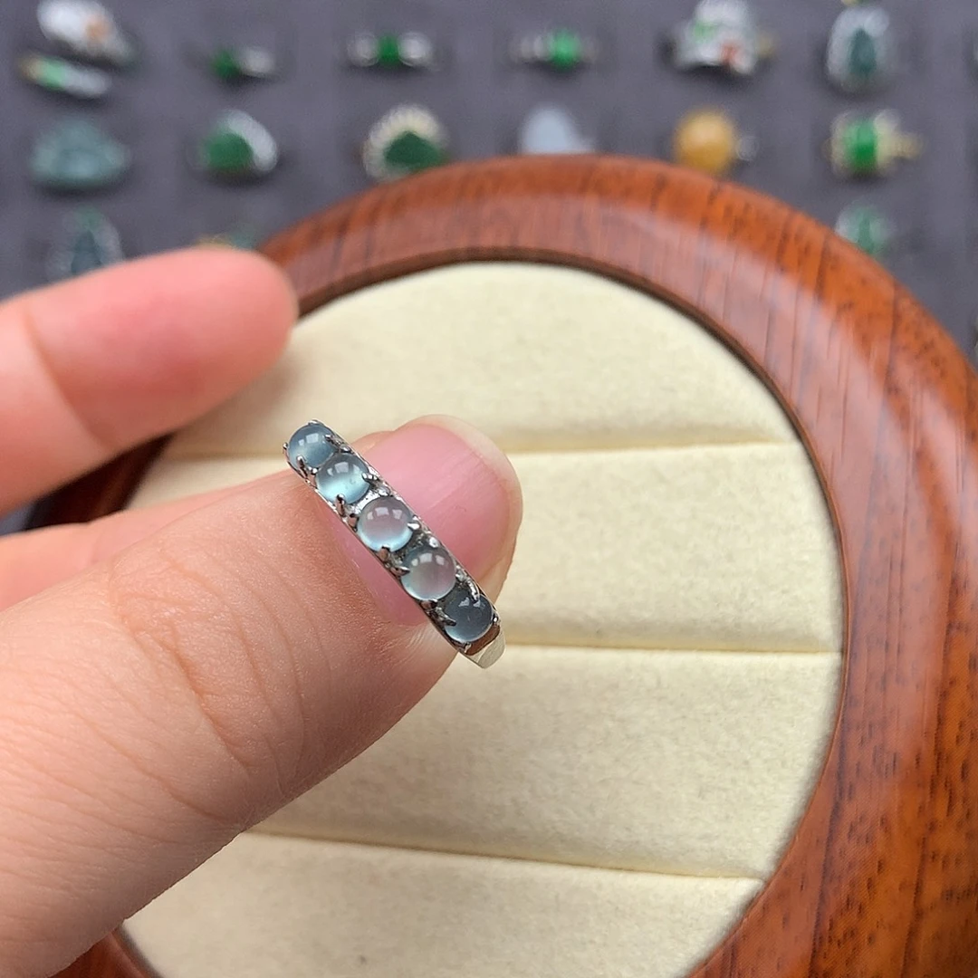 翡翠戒指银S925镶嵌戒指925