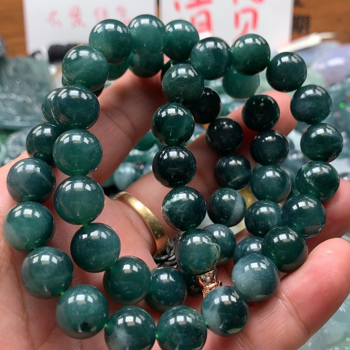 翡翠颈饰未镶嵌保真天然A货翡翠