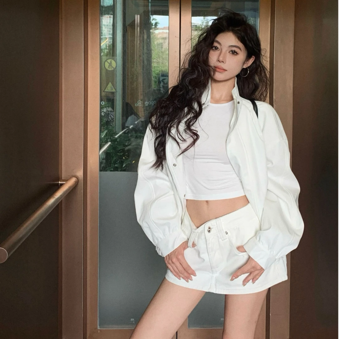 2025夏季新款美式复古辣妹工装半身短裙女高腰显瘦a字裤裙子