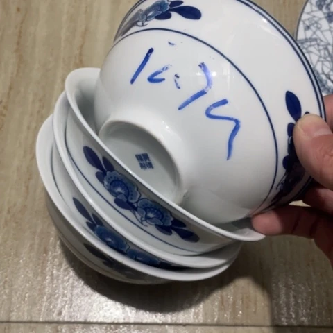 景德镇陶瓷双蕾花5英寸4个