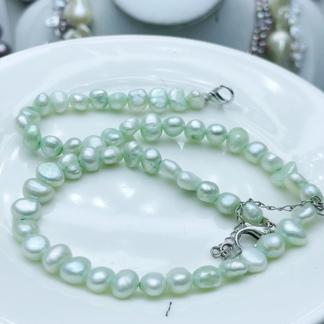 淡水珍珠颈饰钛钢