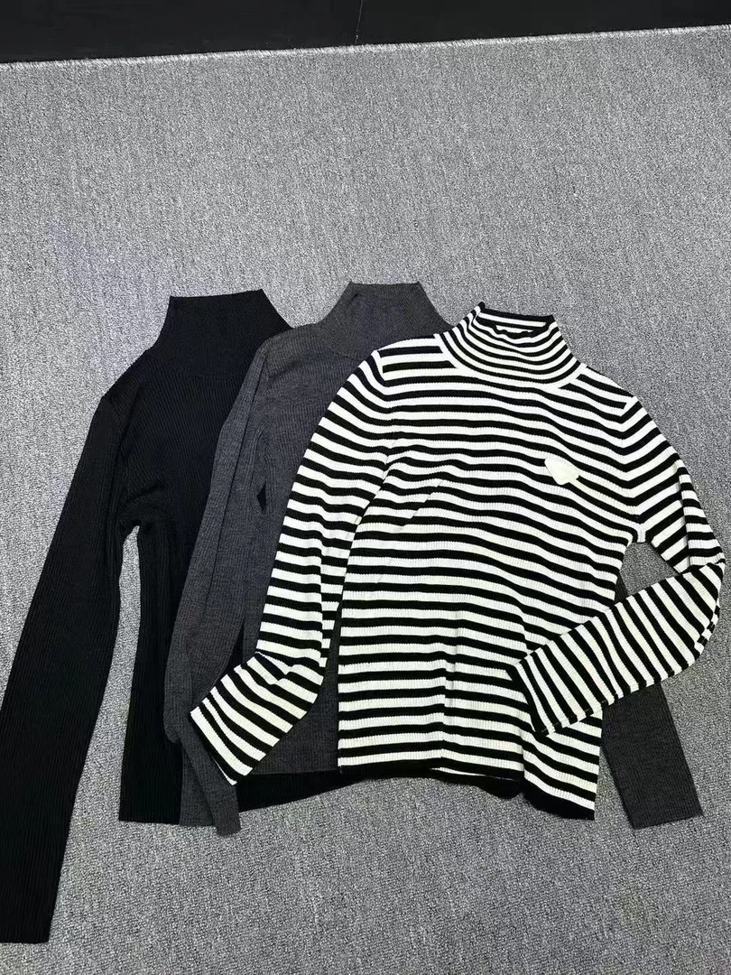 3112-21072 高领条纹针织打底衫
