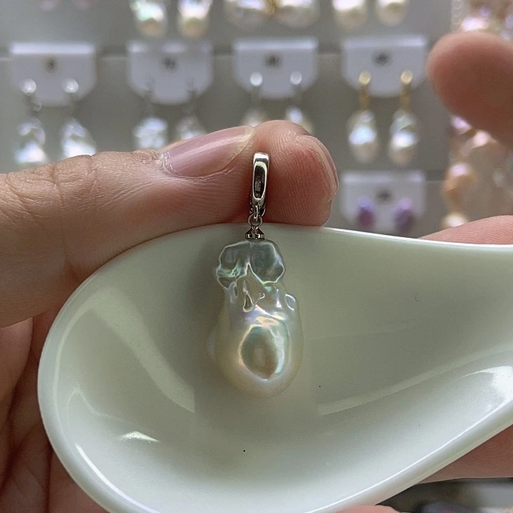 银S925镶嵌淡水珍珠颈饰68