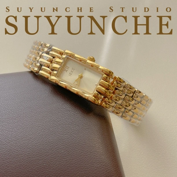 Moment系列方形表盘女士手表复古简约百搭防水轻奢石英腕表