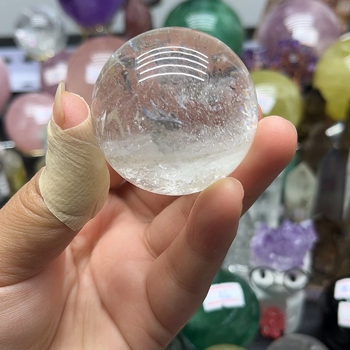 未镶嵌珠宝半成品水晶121克白水晶球