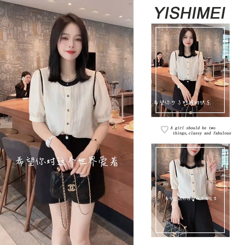 今年流行一整套2025年夏季新款韩系百搭减龄短袖上衣短裤两件套装