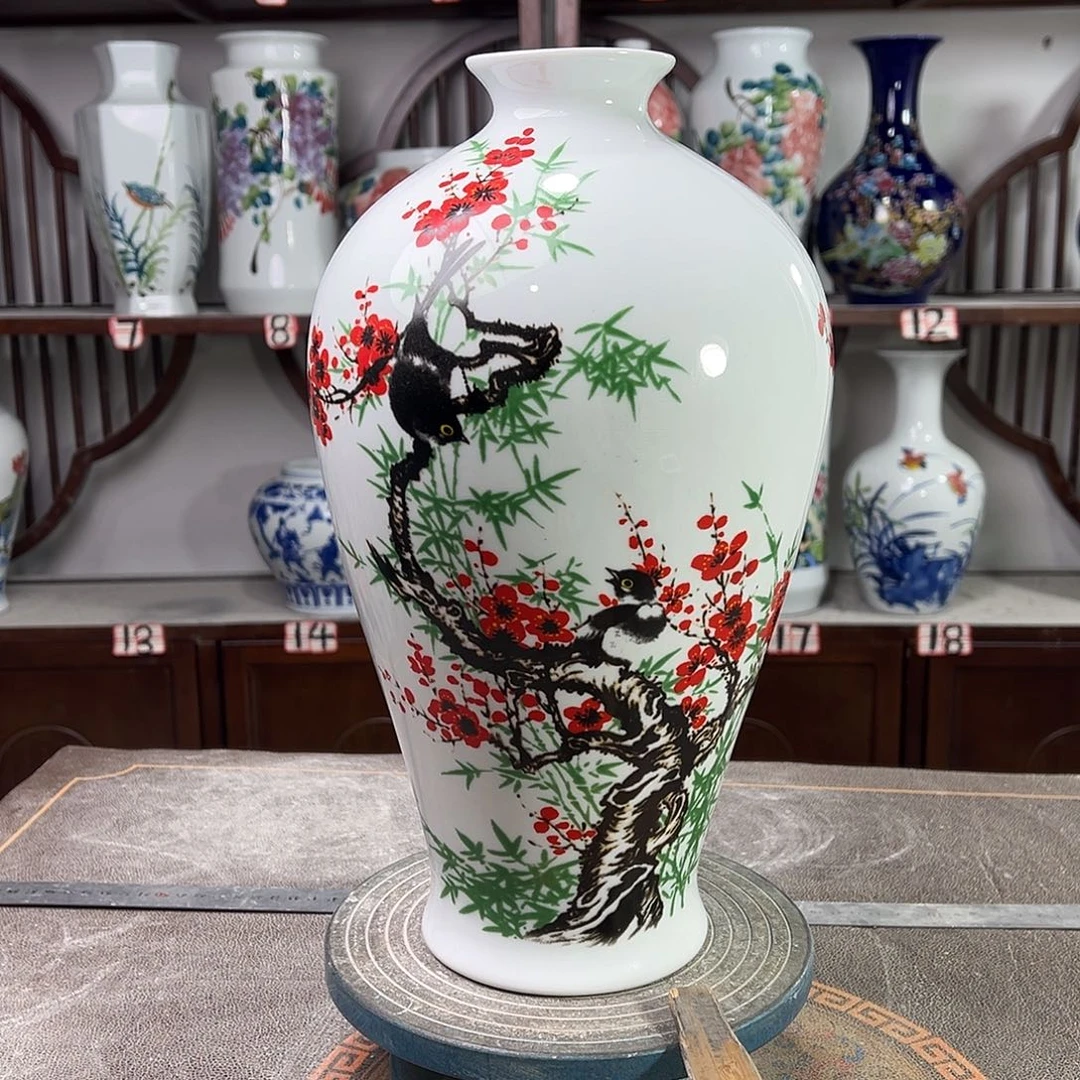 陶摆件景德镇陶瓷梅花