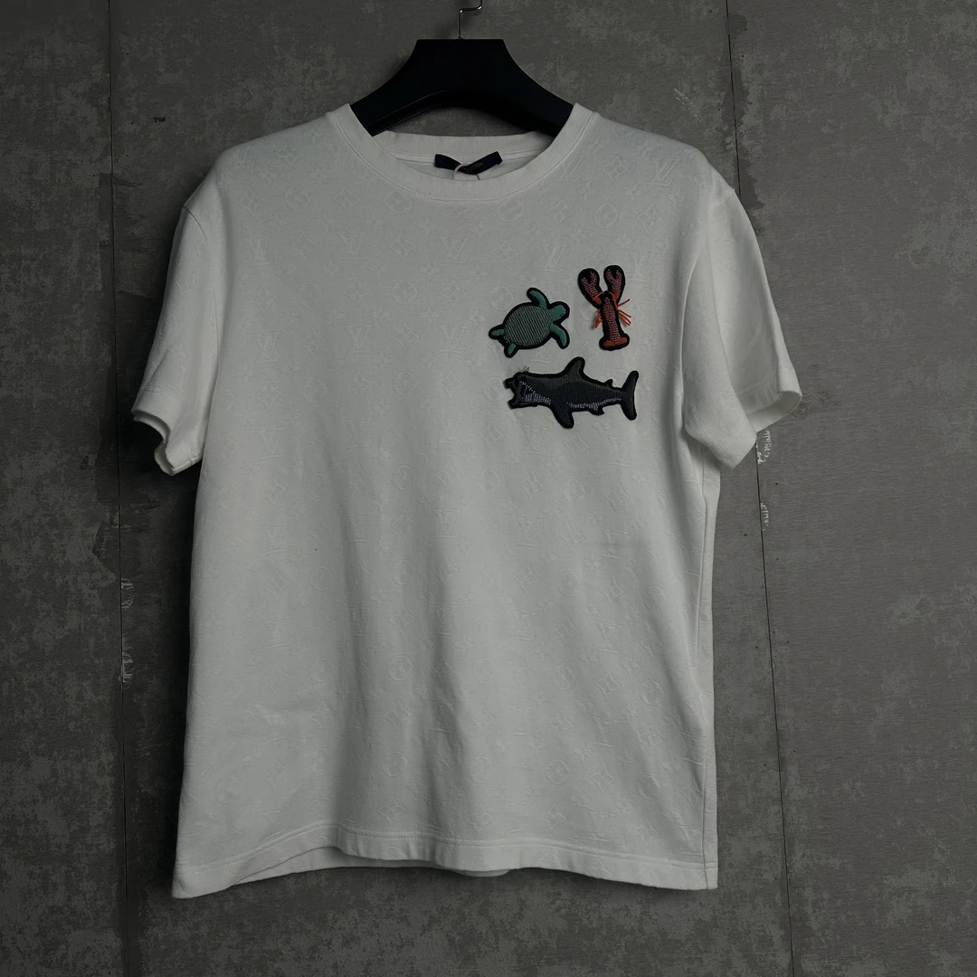 未使用 LouisVuitton/路易威登 S*1/海洋生物串珠满印短袖/12714