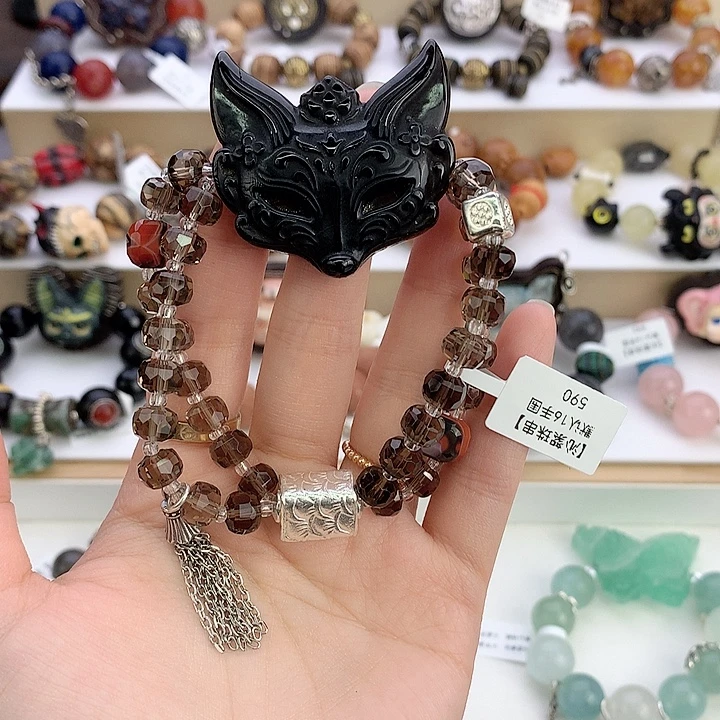 非金属黑色狐狸面具双圈