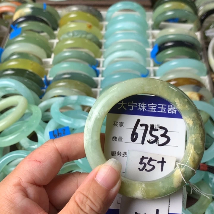 未镶嵌蛇纹石玉手镯6753