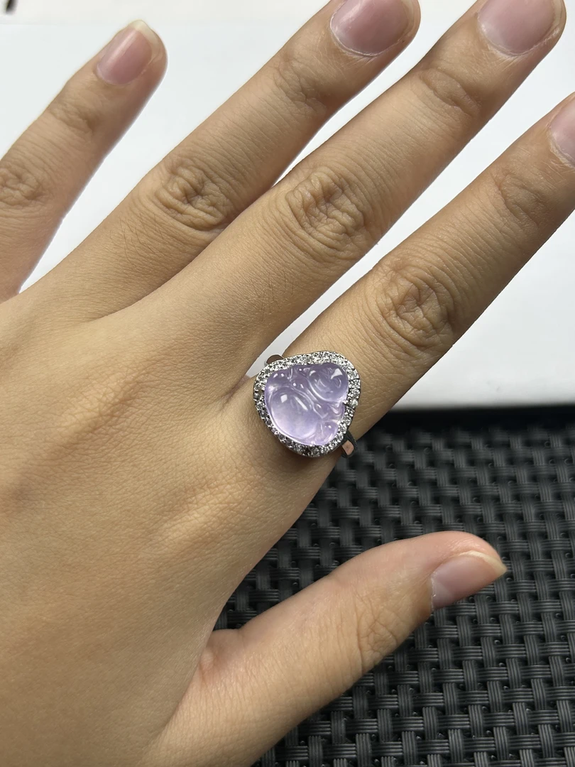 (老郑珠宝)W264紫罗兰佛公戒指时尚精美气质百搭款