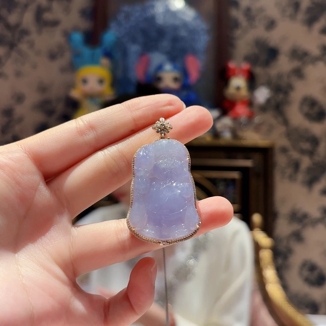 翡翠18K金镶嵌吊坠(赠链)