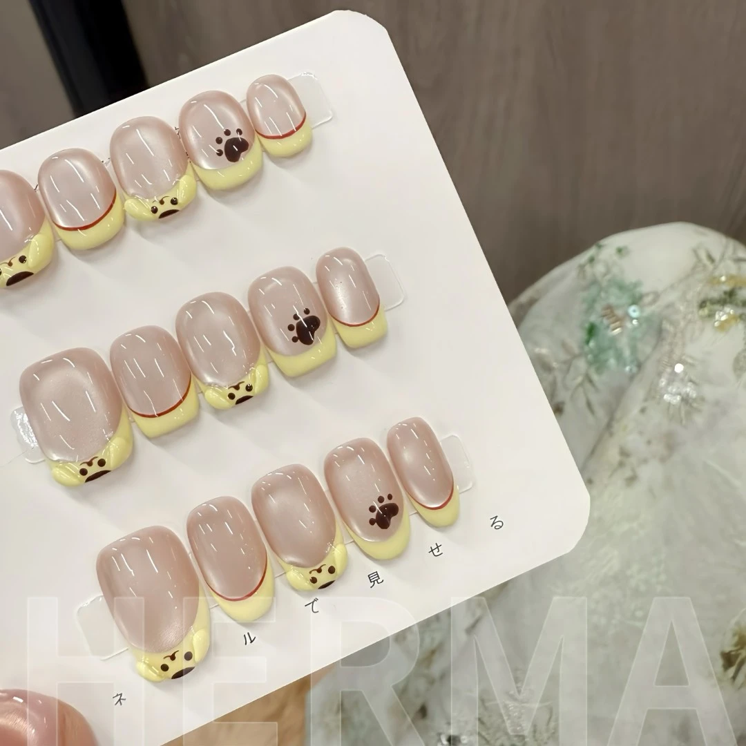 【布丁狗】布丁狗风格玻璃珠捏捏胶手工可拆卸穿戴甲可爱风美甲