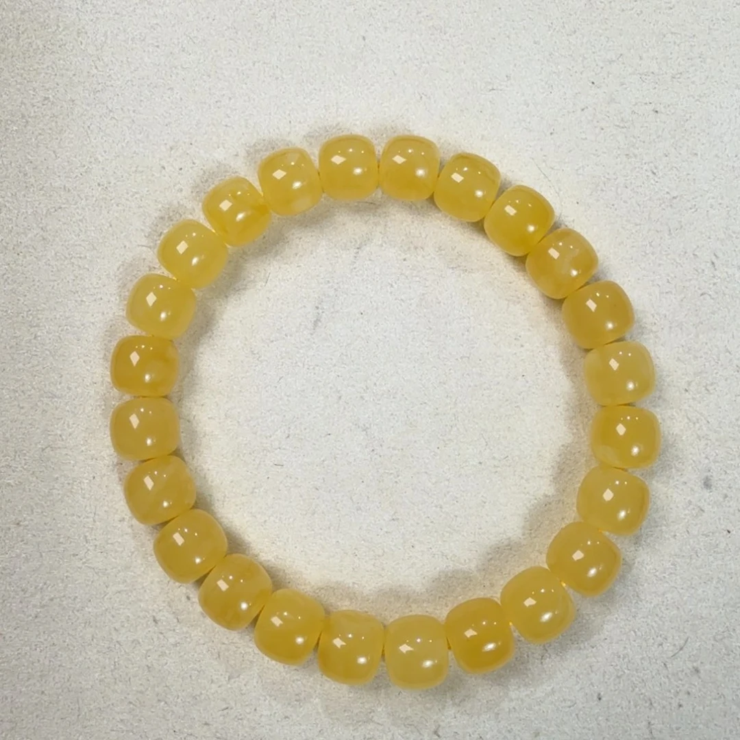 手链蜜蜡未镶嵌9.5mm焦皮料鸡油红精工老型手串