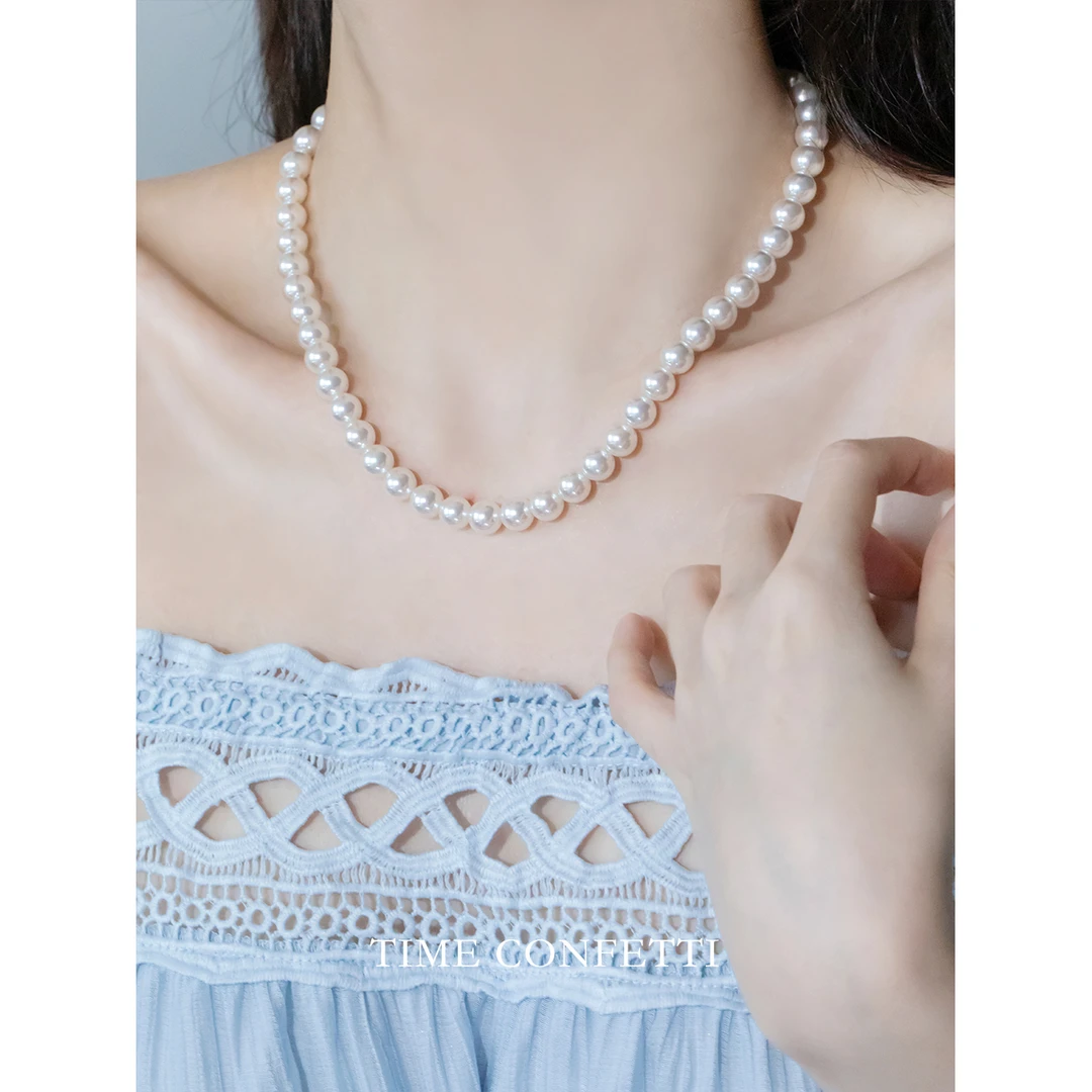 链子925银 镀K金【孙二娘】气质百搭精致珠珠项链TC 10975