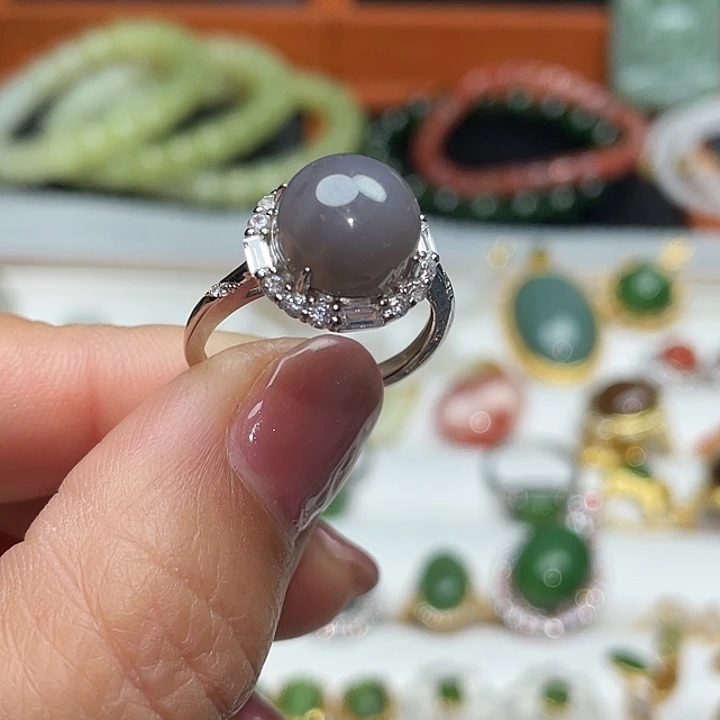 和田玉银S925镶嵌戒指多样性发货