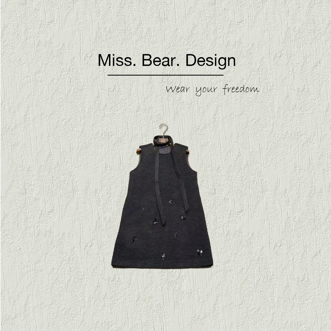 【MISS BEAR DESIGN】简约设计感背心连衣裙