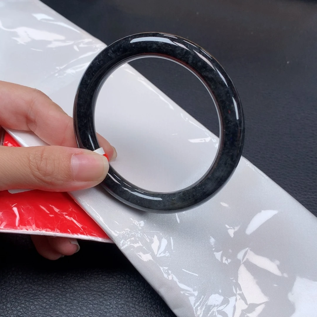 未镶嵌手镯翡翠53圈口黑乌鸡