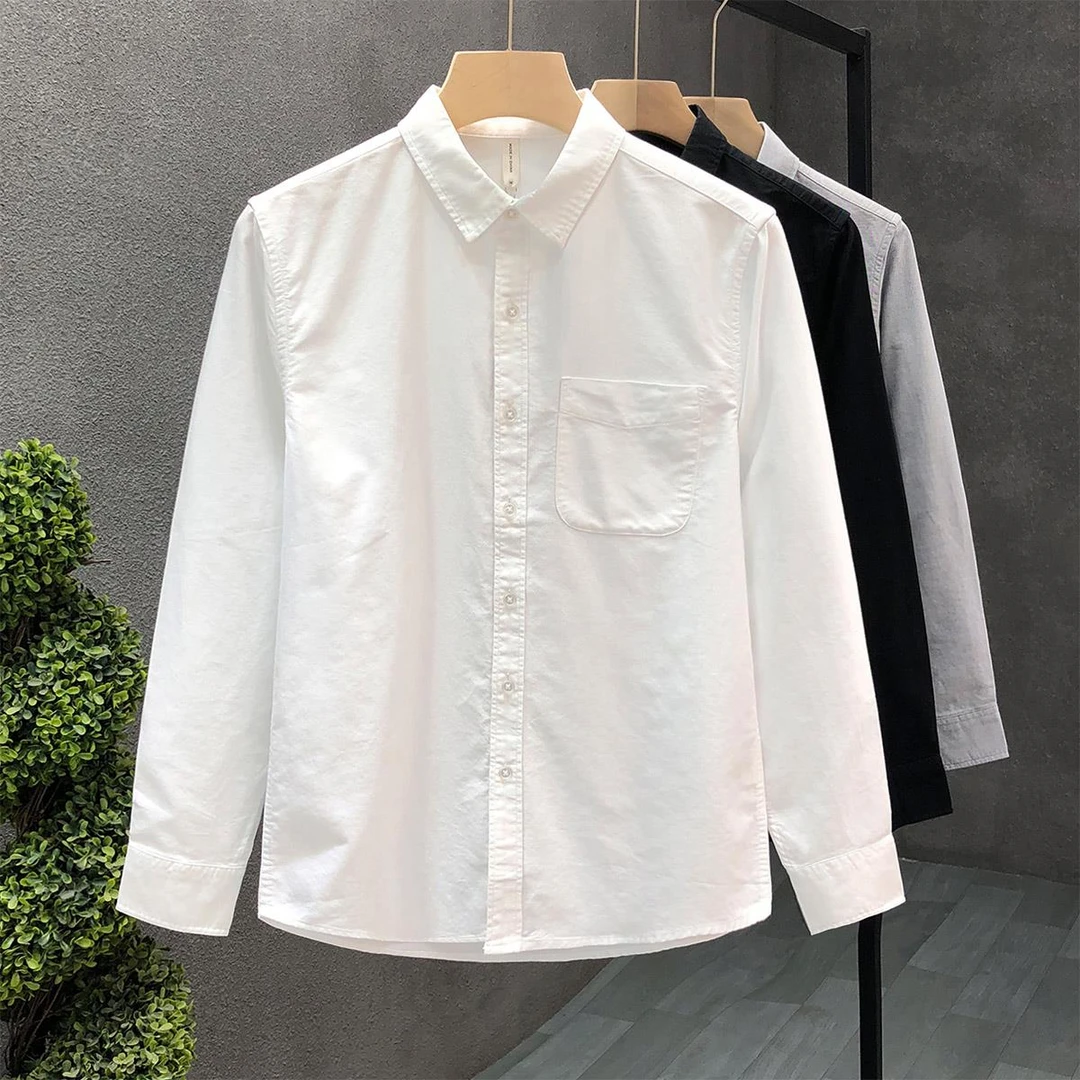 【TQUX港奢男装】秋季白色休闲衬衫男款潮牌美式覆古外套2025新款