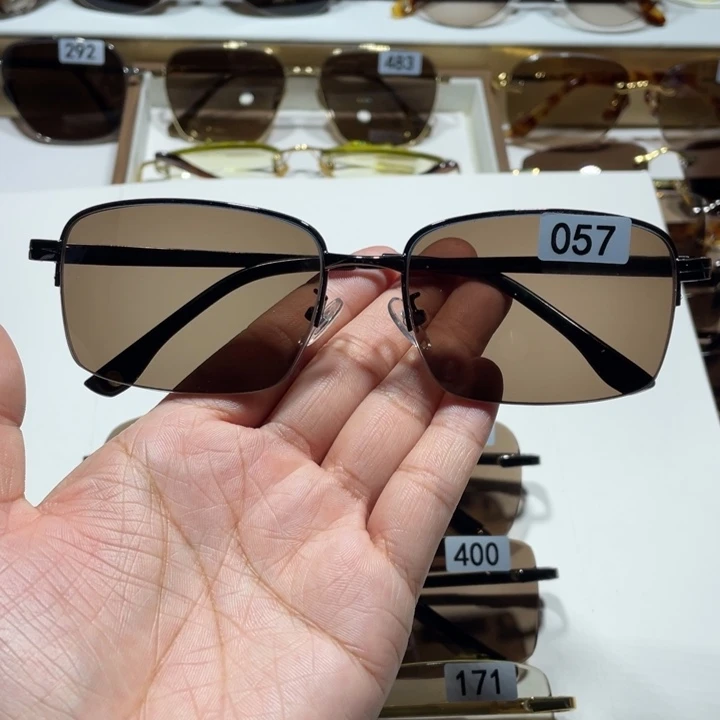 半框茶水晶眼镜 057