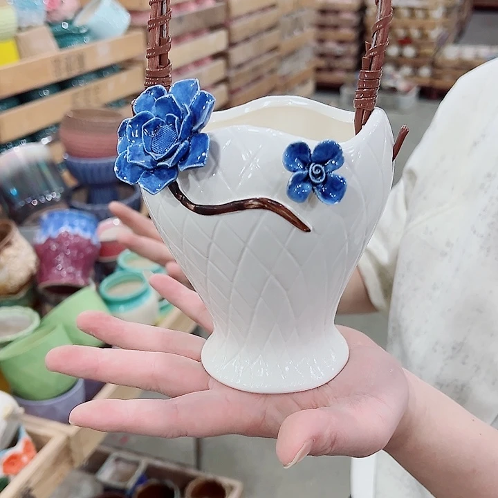 有孔，凑单福利满10元发货陶瓷多肉花盆！