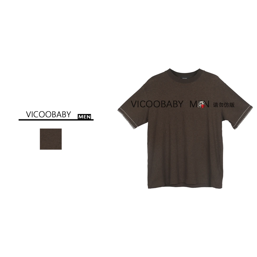 【015编号】2025新款罗家 爱心小标系列定制彩纱 高密度横机针织T恤