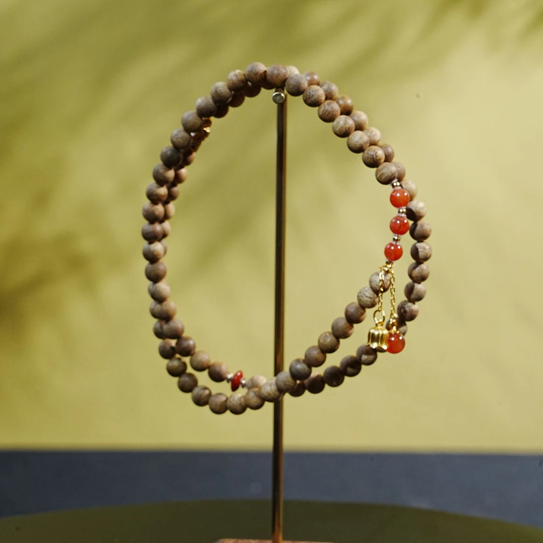 柬埔寨生结虎斑软丝DIY多圈沉香手链0.6cm 8.89g 251005001 B