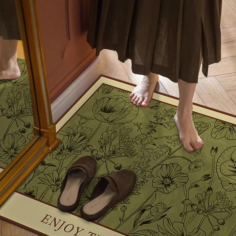 圈绒美式进门地垫家用入户门地毯复古垫可裁剪脚垫大门口防滑垫子