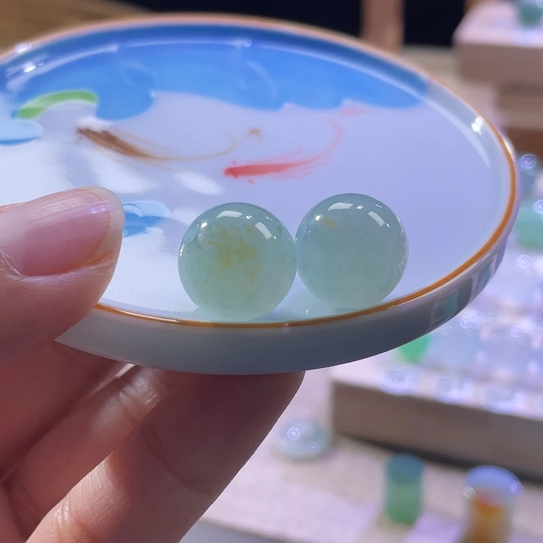 散珠翡翠展示勿拍缅甸翡翠a货卡12+晴水洒金