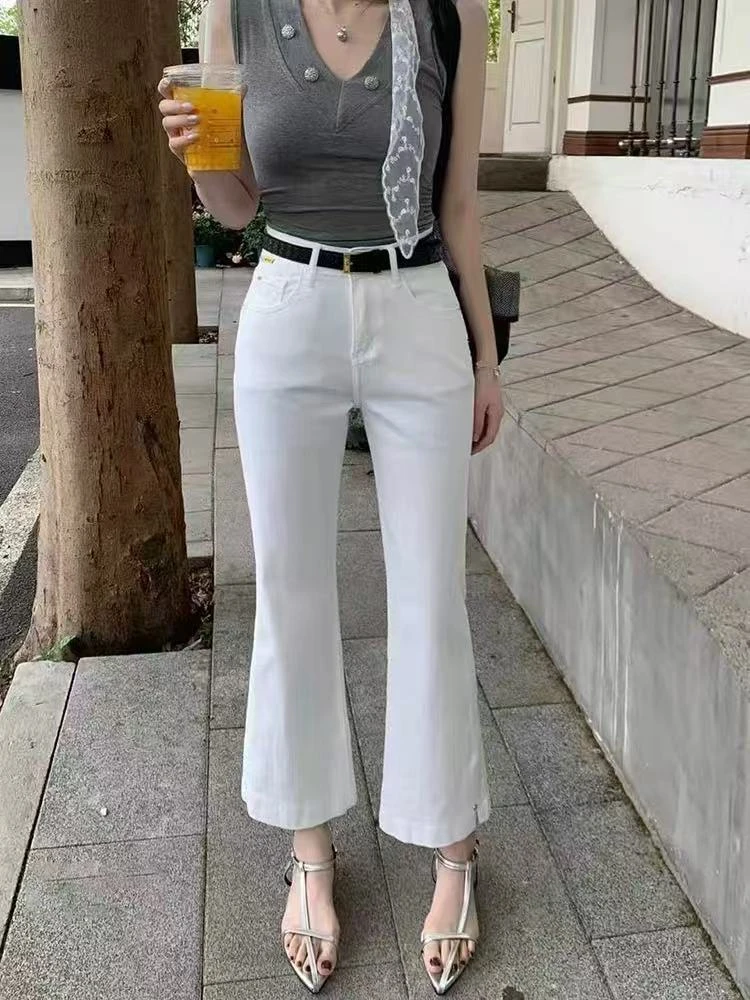 杨茹家显瘦牛仔喇叭裤18316