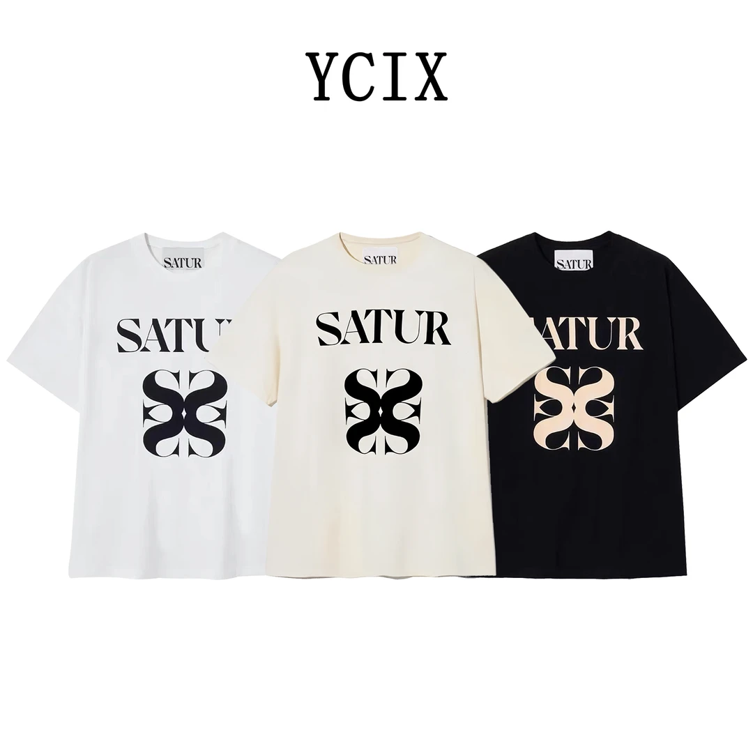 YCIX韩国YCIX同款大字印花LOGO韩系ins风凉感短袖T恤男女款上衣