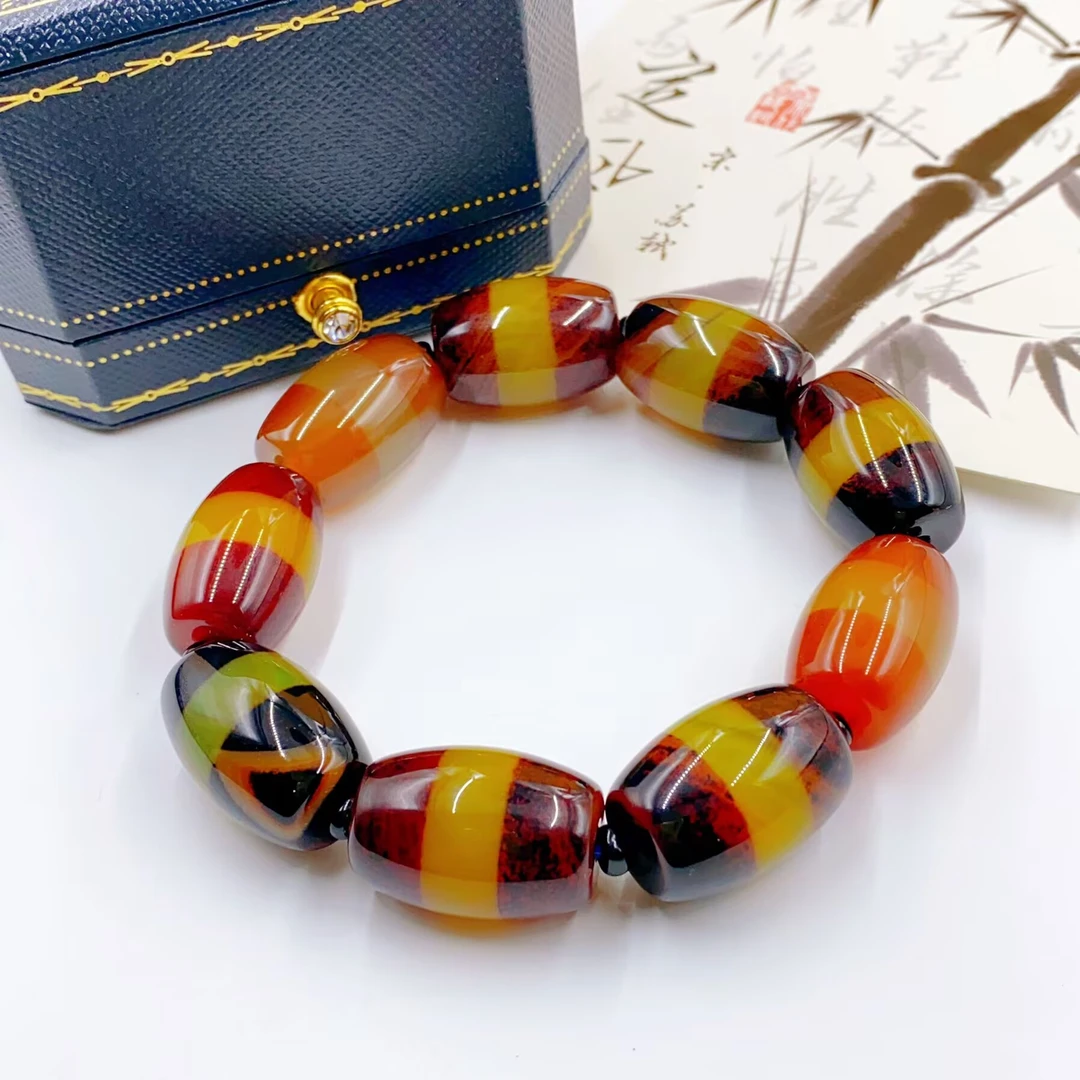 手链 3672  多色拼接椭圆珠珠手串多样性发货